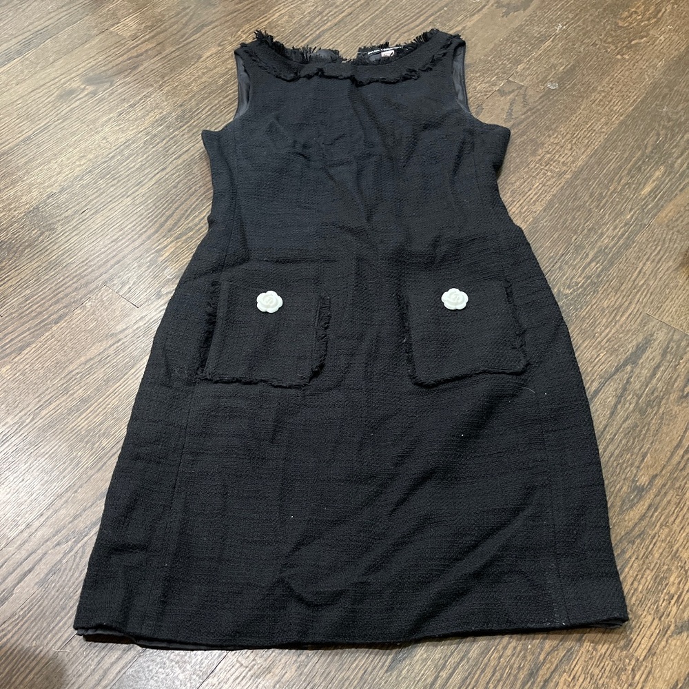 Black tweed shift dress